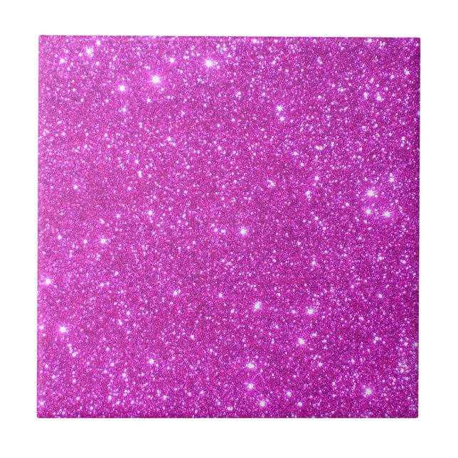 Hot Pink Sparkle Glittery CricketDiane Art Tile (Front)