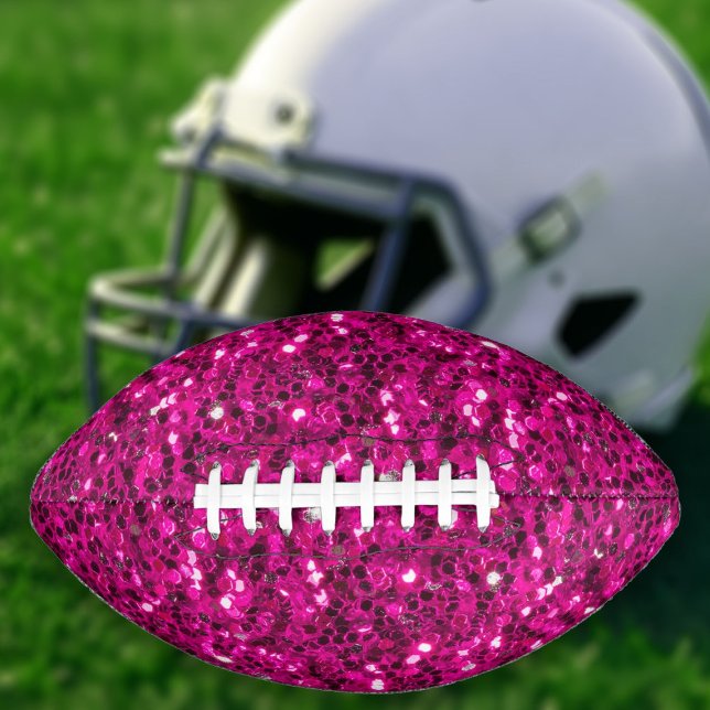 Hot pink sparkles faux glitter bling  american football (Creator Uploaded)
