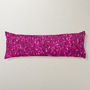 Hot pink sparkles faux glitter body cushion