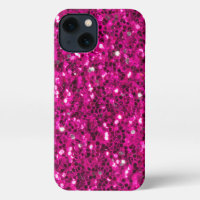 Hot pink sparkles faux glitter