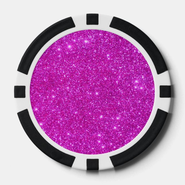 Hot Pink Sparkly Girly Poker Chips Girls Night Out (Front)