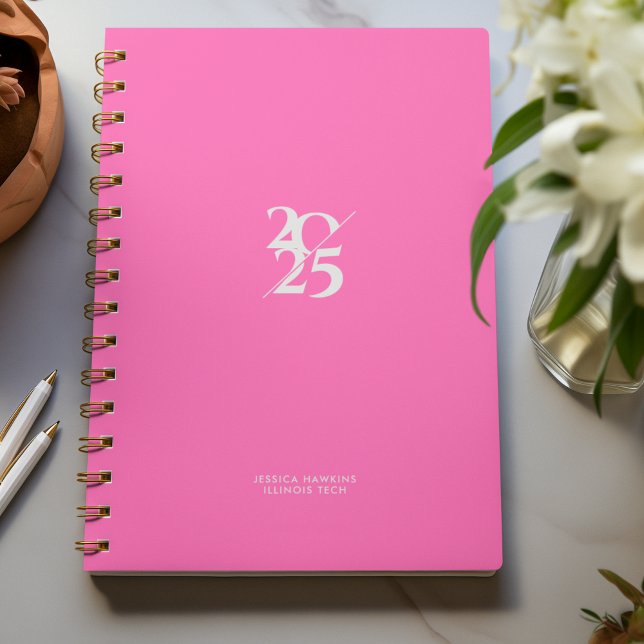 Hot Pink Split Year Spiral Weekly Planner (Creator Uploaded)