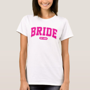 Hot Pink Sports Bride Bachelorette Party T-Shirt