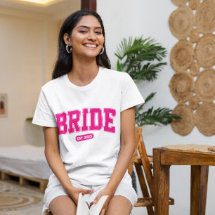 Hot Pink Sports Bride Bachelorette Party T-Shirt