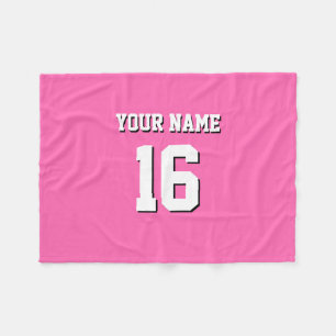 Hot Pink Sporty Team Jersey Fleece Blanket