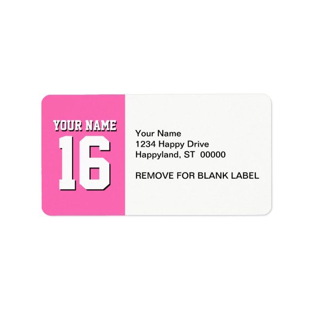 Hot Pink Sporty Team Jersey Label (Front)