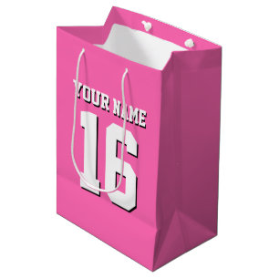 Hot Pink Sporty Team Jersey Medium Gift Bag
