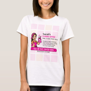 Hot Pink Spray Bottle Maid Call House Cleaning T-Shirt
