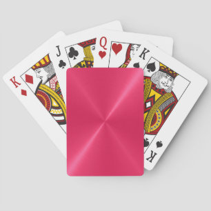 Hot Pink Stainless Shiny Metallic Playing Cards