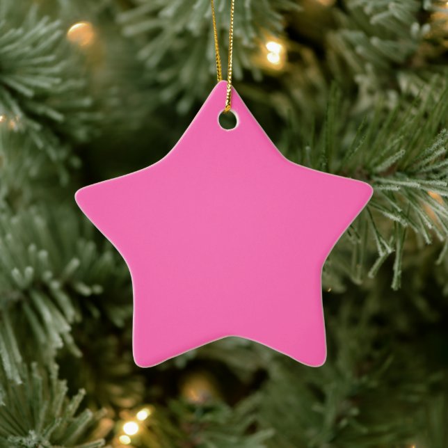 Hot Pink Star Ceramic Tree Decoration (Tree)