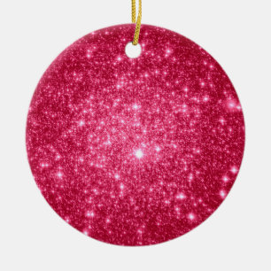Hot Pink Stars Ceramic Tree Decoration