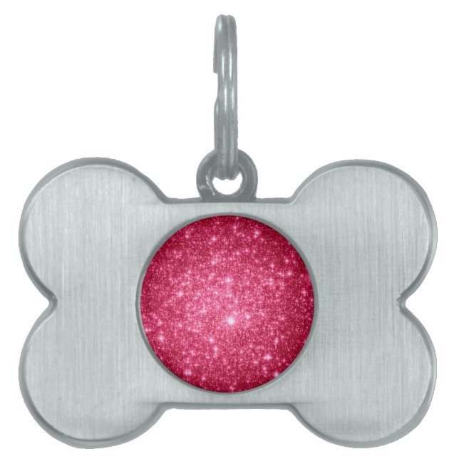 Hot Pink Stars Pet Tag (Front)