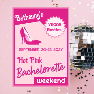 Hot Pink Stiletto Heels Bachelorette Invitation