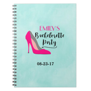 Hot Pink Stiletto High Heel Bachelorette Party Notebook