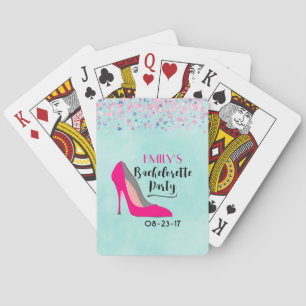 Hot Pink Stiletto High Heel Bachelorette Party Playing Cards