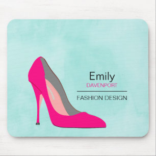 Hot Pink Stiletto High Heel Shoe Chic Personalised Mouse Mat