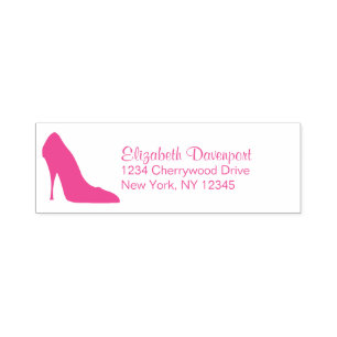 Hot Pink Stiletto High Heel Shoe Fancy Self-inking Stamp