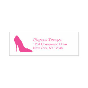 Hot Pink Stiletto High Heel Shoe Fancy Self-inking Stamp
