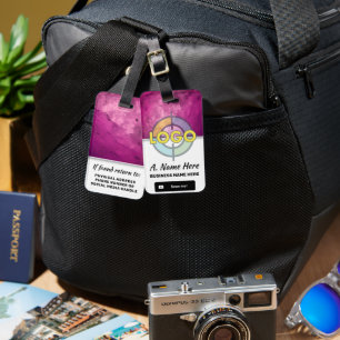 Hot Pink Stone Branding Personalized Business Logo Luggage Tag