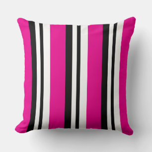 Hot Pink  Stripe Reversible Love Pillow
