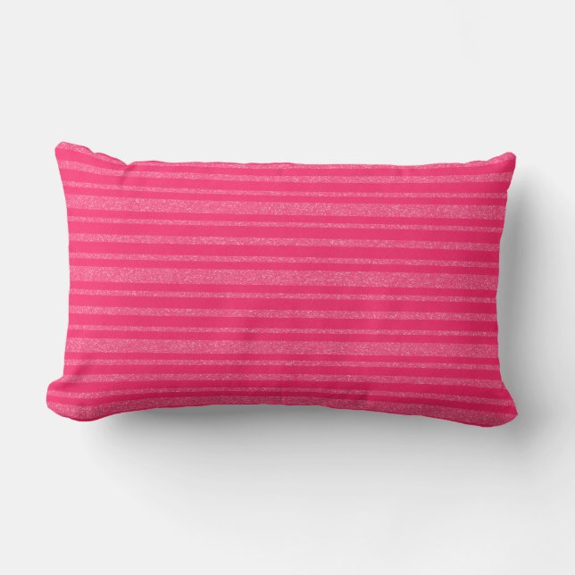 Hot Pink Stripe Throw Pillow (Front)