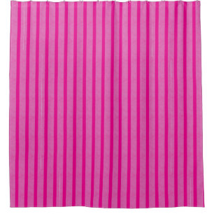 Hot Pink Striped Watercolor Vintage Stripes Shower Curtain