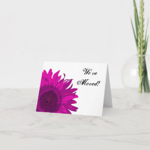 Hot Pink Sunflower Change of Address Announcement