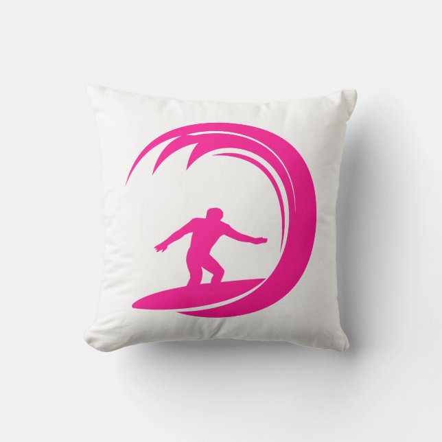 Hot Pink Surfing Cushion (Front)