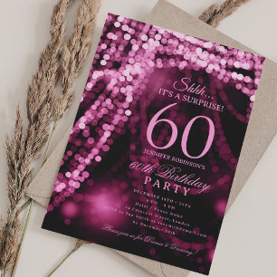 Hot Pink   Surprise 60th Birthday Party  Invitation