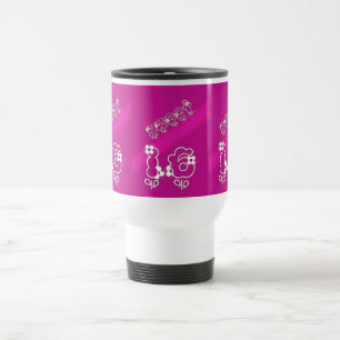 HOT PINK SWEET 16 TRAVEL MUG