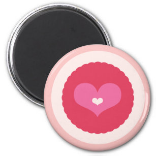 Hot Pink Sweetheart Love Scalloped Valentine's Day Magnet
