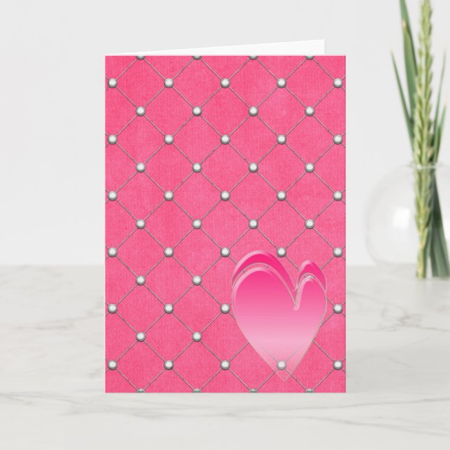 Hot Pink Sweetheart Note Cards (Front)