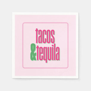 Hot Pink Tacos Birthday Bachelorette Bridal Shower Napkin