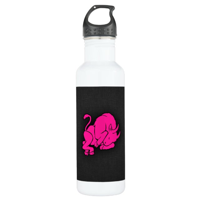 Hot Pink Taurus Bull Zodiac Sign 710 Ml Water Bottle (Front)