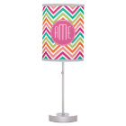 Hot Pink Teal Orange Chevrons Custom Monogram