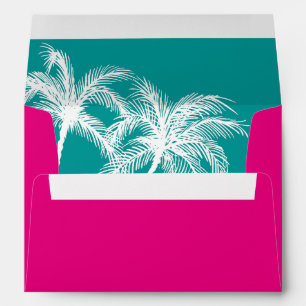 Hot Pink Teal Wedding   Tropical Envelope Liner