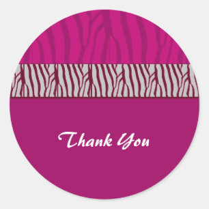 Hot Pink Thank You Classic Round Sticker