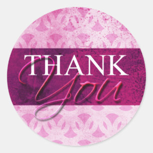 Hot Pink Thank You Envelope Label Seal Stickers