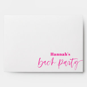 Hot Pink Themed Bachelorette Party Return Address Envelope