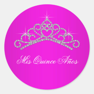 Hot Pink Tiara Sweet 15 16 Quinceana Label