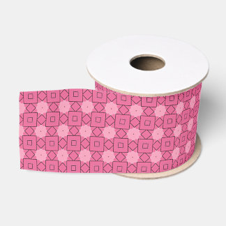 Hot Pink Tile Mosaic Grosgrain Ribbon