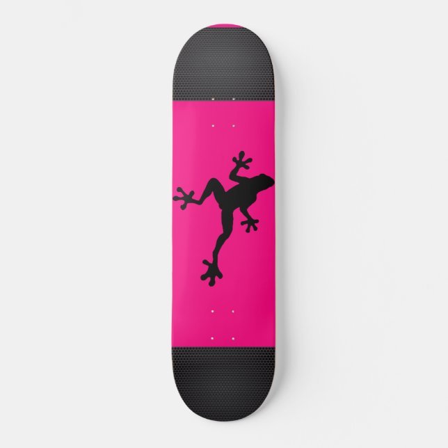 Hot Pink Tree Frog Skateboard (Front)