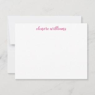 Hot Pink Trendy Stylish Modern Elegant Chic Script Card