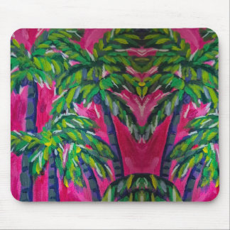 Hot Pink Tropical Palms Mouse Mat