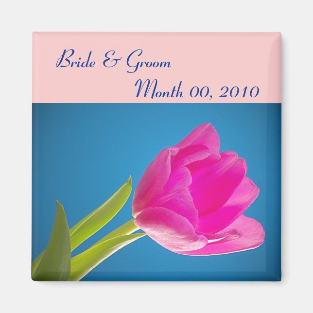 Hot Pink Tulip Magnet (Front)