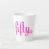 Hot Pink Typography 50th Birthday fifty & FABULOUS