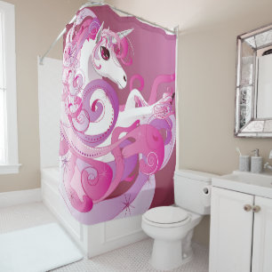 Hot Pink Unicorn Shower Curtain