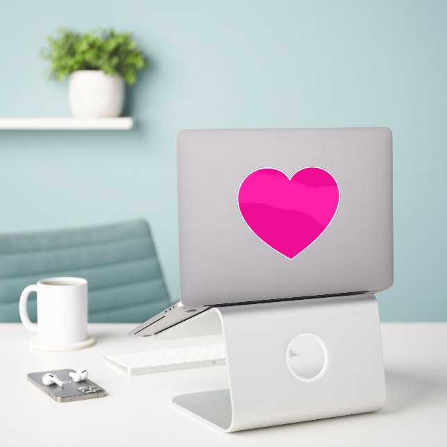 Hot Pink Valentines Heart (Laptop On Desk)