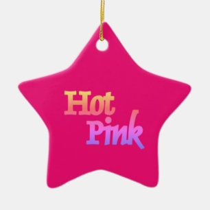 Hot Pink w name ceramic star ornament