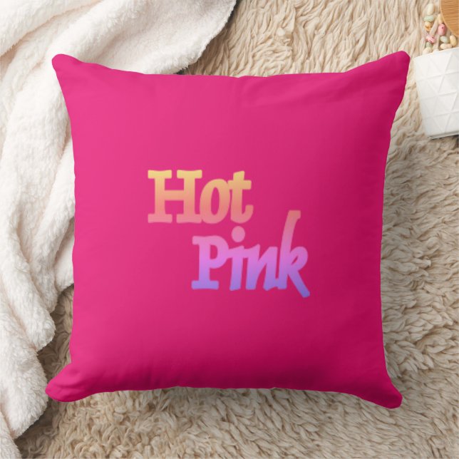 Hot Pink w name square pillow (Blanket)